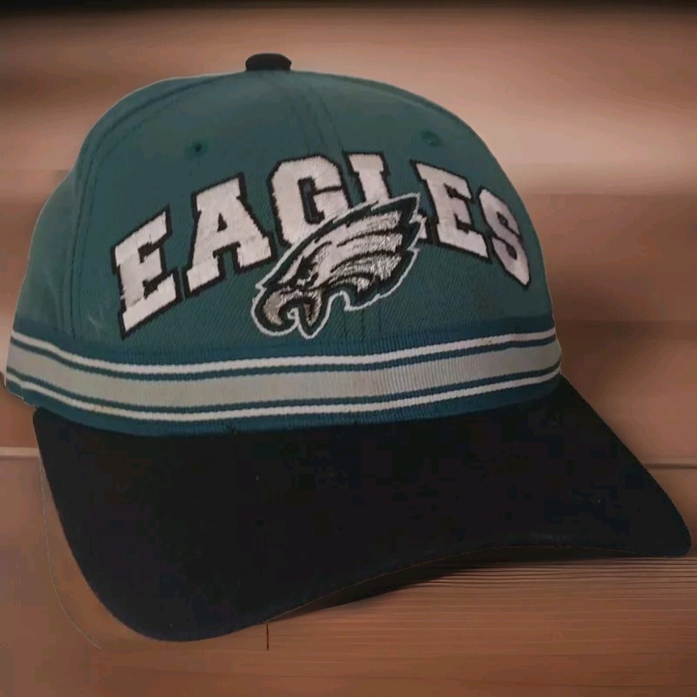 Vtg 90s Eagles NFL Hat Cap Starter Pro Line Banded Strap Back Hook Loop‎ READ